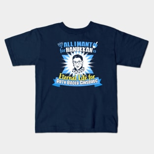 Hanukkah Ruth Bader Ginsburg Eternal Life for RBG Kids T-Shirt